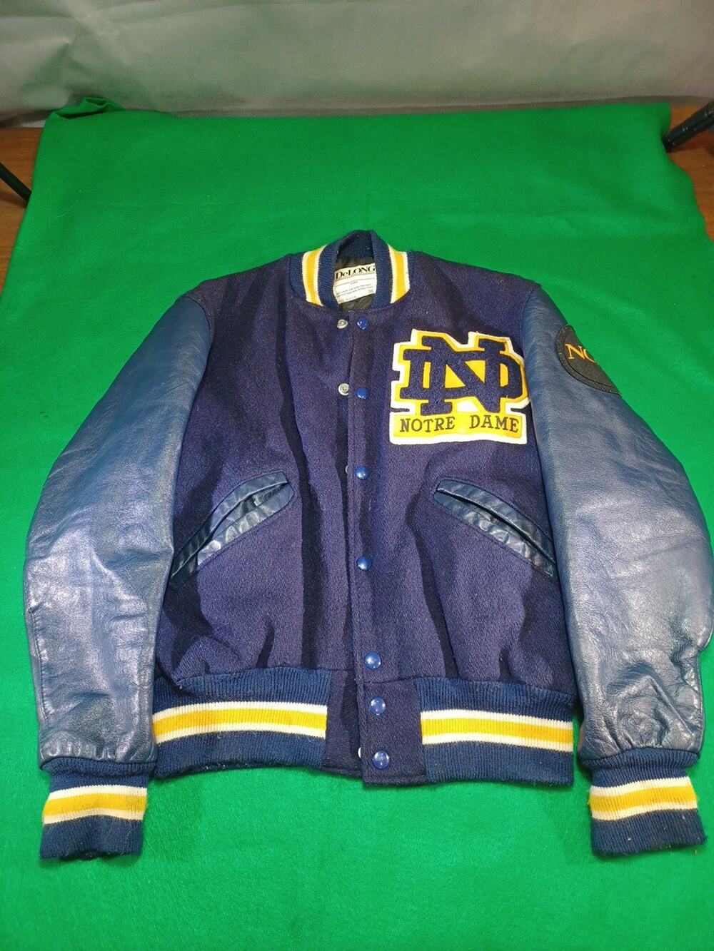 Vintage Notre Dame letterman jacket Delong Size 36 Small NCAA